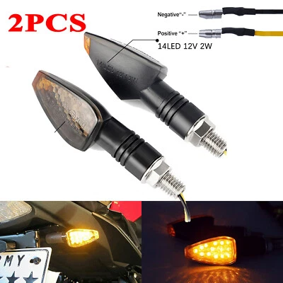 Mini lámpara ámbar indicadora de luz intermitente señales de giro LED para motocicleta 2 piezas Foto 1 de 4