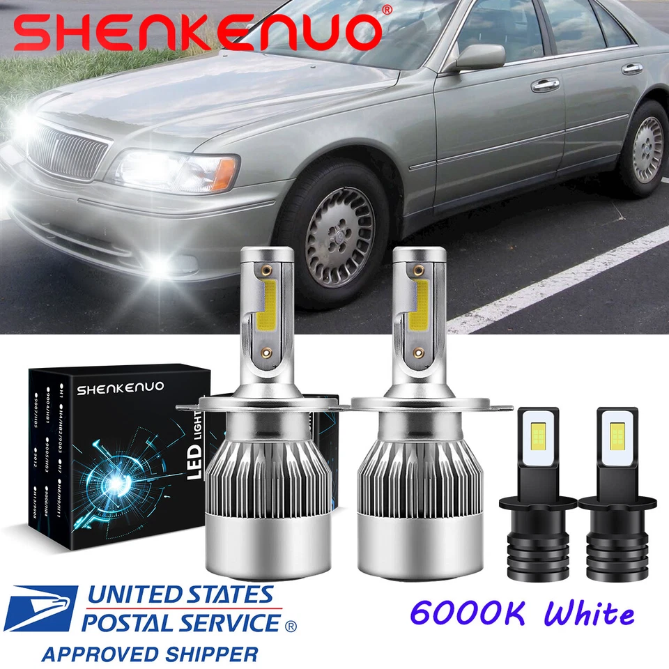 Combo de 4 faros LED altos/bajos + faros antiniebla 6000K para Infiniti Q45 1997 1998 Foto 1 de 4