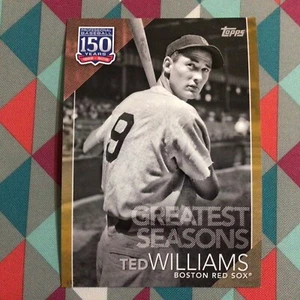 #124 Ted Williams 5x7 - 05/10 made Gold 2019 Topps 150 Years of Greatest Seasons - Picture 1 of 2