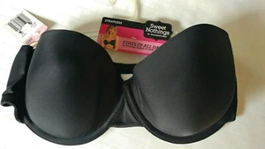 Women's Strapless size 38d Bra Strapped Push-Up Black Convertible - Picture 1 of 8