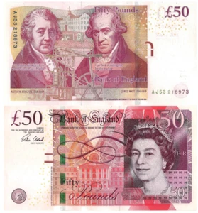 ENGLAND, 50 POUNDS, 2010 P393b, Q. Elizabeth II &, UNC - Picture 1 of 3