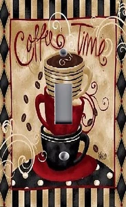 Cubiertas de salida de placa de interruptor de luz ~ DECORACIÓN DE COCINA ~ TAZA DE CAFÉ TIEMPO - Imagen 1 de 26