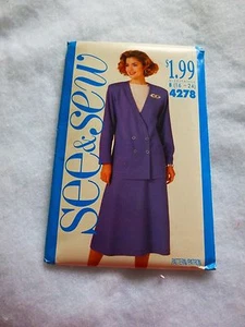 See & Sew Schnittmuster # 4278 - Misses Jacke & Rock - Größen -16-24 - Bild 1 von 1