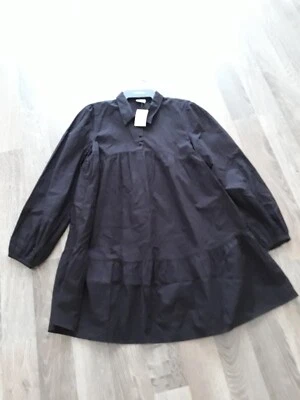  COTTON ON NWT Super Cute Black Smock Dress 100% Cotton S Babydoll So Cute On!  - image 1 of 4