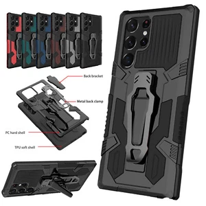 Für Samsung S25 Ultra S24 S23 S22 S21 Stoßfeste Panzer Hülle mit Gürtelclip Ständer - Bild 1 von 52