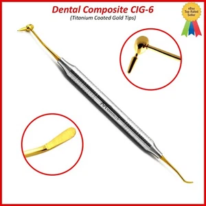 Dental Composite Tool CIG 6 Titanium Coated Gold Tip Plastic Filling Restoration - Picture 1 of 3