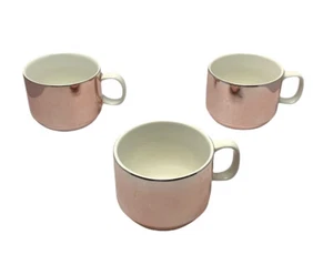 Pink Metallic Unique 6 Oz ceramic Coffee Cups set of 3-2018 Autumn romance - Picture 1 of 8