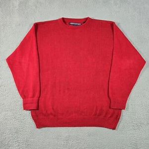 American Eagle Sweater Men XL Red Crew Ramie/Cotton Blend L/S Heavyweight VTG - Picture 1 of 10