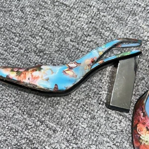 Dolce & Gabbana Floral Butterflies Changing Image Slingback Sz 38/8M Spring Rare - Picture 1 of 17