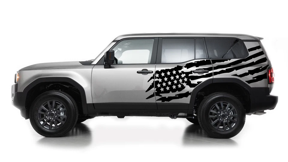 Kit de calcomanías adhesivas de diseño gráfico con bandera de Estados Unidos trasera para Toyota Land Cruiser SUV Foto 1 de 4
