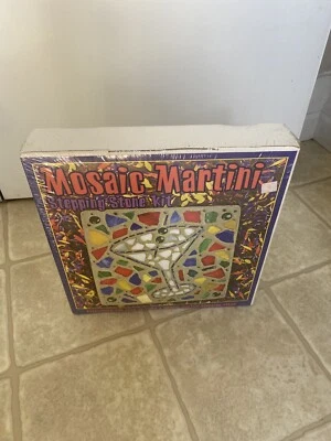 NIB Milestones Mosaic Martini Stepping Stone Kit 11”Stained Glass Craft Garden - Image 1 of 4