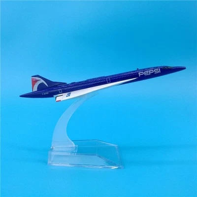 Aereo Modello Diecast 1:400 - Concorde Pepsi Promozionale Jet 16cm Da Collezione - Immagine 1 di 4