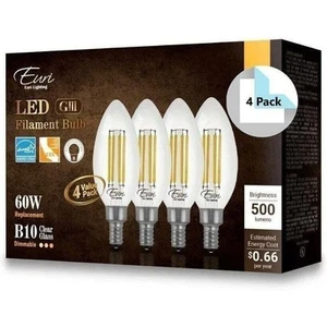 Euri Lighting VB10-3000cec-4 (4 Pack) Dimmable LED Filaments Fan Bulb - Picture 1 of 4