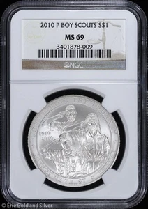 2010-P $1 Boy Scouts Commem Silver Dollar NGC MS 69 | Uncirculated UNC BU - Picture 1 of 4