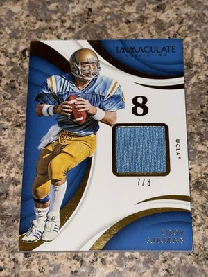 RARE 2018 Panini Immaculate Troy Aikman UCLA College Patch SSP #d /8! Game Used! - Image 1 of 2