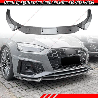 Alerón labial divisor parachoques delantero aspecto carbono para Audi A5 S-line S5 2021-2024 Foto 1 de 4