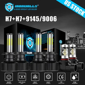 For Hyundai Tiburon 2003-2006 6sides LED Headlight High Low Beam Fog Light White - Picture 1 of 17