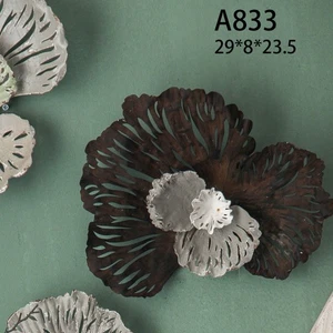 Flower Metal Wall Art Vintage French Provincial Rustic Home Decor - DARK BROWN - Picture 1 of 4