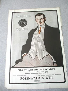 Full Color Ad Rosenwald & Weil Men' Clothing Collier's Magazine April 11 1908 - Imagen 1 de 6