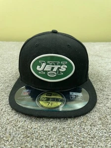 New York Jets Hat Cap 7 3/4 Fitted Black New Era 59Fifty On Field NE Tech- NEW - Picture 1 of 11