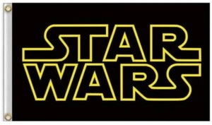 Star Wars Logo Flag 3x5 ft- With Grommets traditional old school flag - Picture 1 of 1