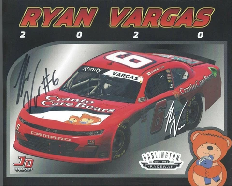 SIGNED 2020 RYAN VARGAS "JIMMIE JOHNSON THROWBACK" #6 NASCAR XFINITY POSTCARD Cover