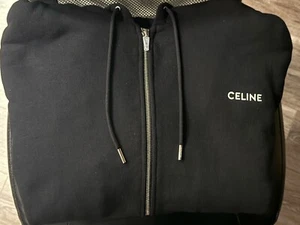 CELINE ZIPPED QUILTED HOODIE IN COTTON FLEECE Sz L - Picture 1 of 6