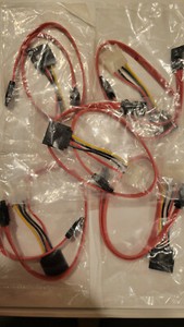 5 x 4" Molex 4-Pin Male To SATA 15-Pin Female Power Cable and 18" Data Cable