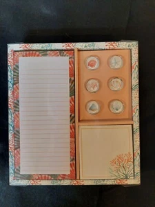 Beach Themed Gift Set - 100 Sheet List Pad, 150 Sheet Memo Pad, And 6 Magnets - Picture 1 of 6