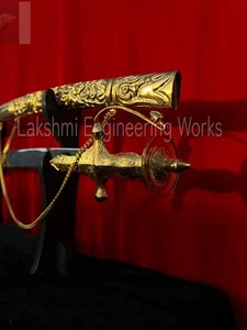 wedding sword, GOLD SWORD, WITH royal designer gold plated hilt and scabbard - Picture 1 of 10