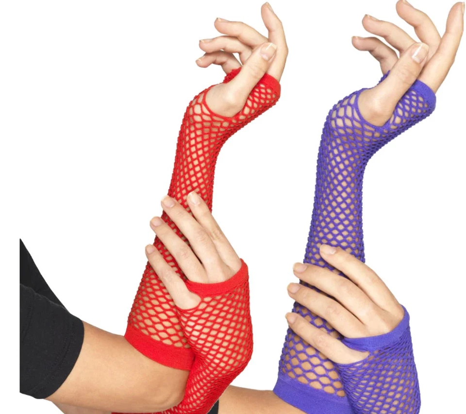 Guantes de rejilla para damas Vestido de fantasía Años 80 Accesorios Años 80 Guantes Foto 1 de 3