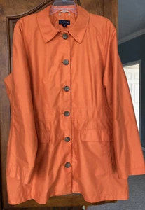 lands end xl womens orange coat lined pockets NWOT - Picture 1 of 9