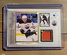 2021-22 Ultimate Collection LEON DRAISAITL Displays Game Worn Jersey UD-LD