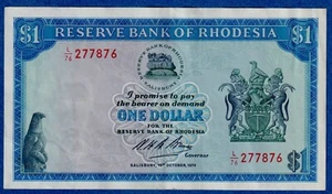 Rhodesia $1 (1974) P-30k (15th October 1974), Circulated Note (EF) L/76 277876 - Picture 1 of 3