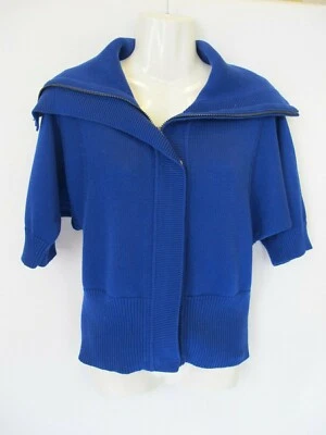 Suéter cárdigan azul para mujer Kenneth Cole, talla S, 100 % algodón, manga corta Foto 1 de 4