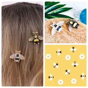 Bumble Bee Hair Clip Barrette Fashion Hair Accessories NEW 2 Clips Summer - Picture 1 of 7