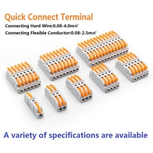 Quick Cable Connection Clamp Terminal Wiring Joint Wire Connectors Push-in - Picture 1 of 31