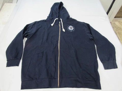 New-Minor-Flaw Winnipeg Jets Mens Size 1XL Blue Full Zip Jacket Hoodie Cover