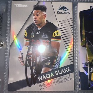 Waqa Blake Signed 2018 Traders Parallel NRL card Penrith Panthers
