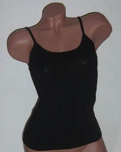 Basic Top Shirt Spaghetti-Top schwarz weiß Stretch Baumwolle S M L NEU - Bild 1 von 4