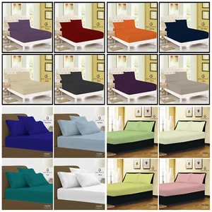 40 cm Sábana Ajustada Extra PROFUNDA Individual Doble Super King Tamaño O Fundas de Almohada - Imagen 1 de 25