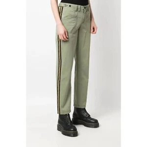 Zadig & Voltaire leichte Hose Pamela Seitenstreifen Baumwolle grün Gr. 38 (M) - Bild 1 von 12