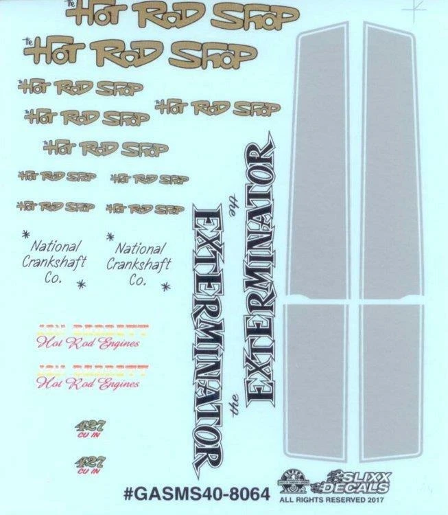 Slixx 8064 Gasser Mini Sheet 40 1/24 1/25 waterslide decal - Image 1 of 1