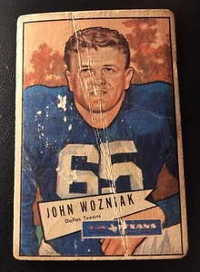 🏉 1952 Bowman Small Football # 97 John Wozniak 🏈 Dallas Texans - Imagen 1 de 2
