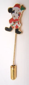 VTG WALT DISNEY MICKEY MOUSE SANTA STICK PIN - Picture 1 of 3