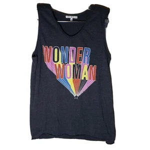 Vintage Wonder Woman ärmelloses T-Shirt tiefschwarz klein Junk Food hergestellt in den USA - Bild 1 von 10