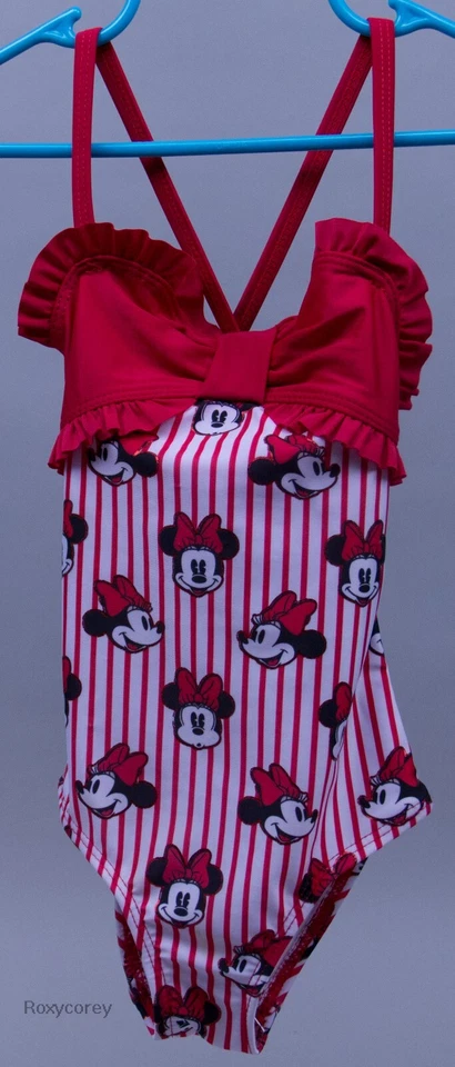 Traje de baño de una pieza a rayas rojas Disney Mickey Mouse talla 3 nuevo con etiquetas Foto 1 de 1