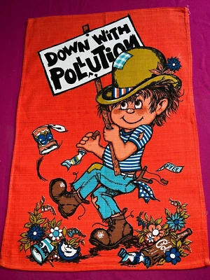 Torchon en lin vintage, années 1970 dimensions 70 cm x 47 cm - Photo 1/4