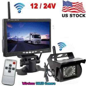 Wireless RVs Backup Camera 7" Monitor Kit for Caravan Bus Truck RearView Reverse - Picture 1 of 23