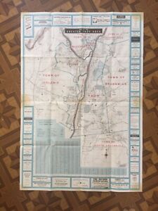 Large City of Troy New York Vintage 1960s Map fold out poster advertising wall